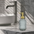 thumbnail image 6 of Unique Bargains 1 Pc Round Bottom Bamboo Grain Soap Dispenser 13.53oz Gray Gold Tone, 6 of 6