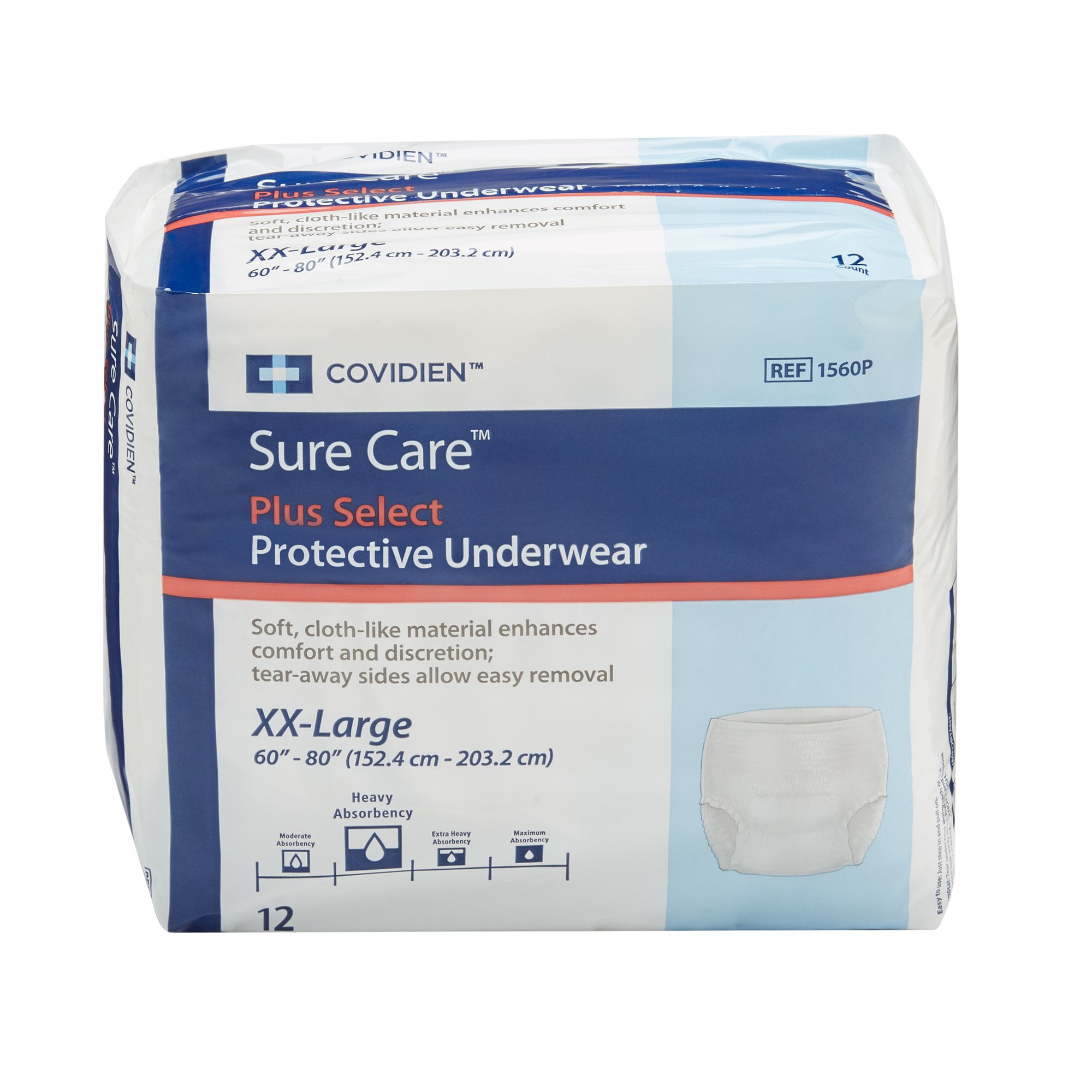 Sure Care Disposable Underwear Pull On with Tear Away Seams 2XLarge