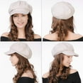 thumbnail image 6 of Woman Visor Beret Newsboy Cabbie Painters Paperboy Cap Winter Hats Lined Wool Beige, 6 of 6
