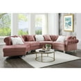 thumbnail image 4 of HomeRoots 524216 Velvet Curved Corner Sectional, Pink - 4 Piece, 4 of 5