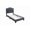 Charcoal Burlap European3, variant on XIZE Twin Size Bed with Button Tufted Headboard and Support Legs, Charcoal