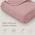 thumbnail image 4 of Comfy Cubs Baby Muslin Blanket, Swaddle for Newborns, Large 40” x 40”, 6-Layer (Mauve, Baby), 4 of 8