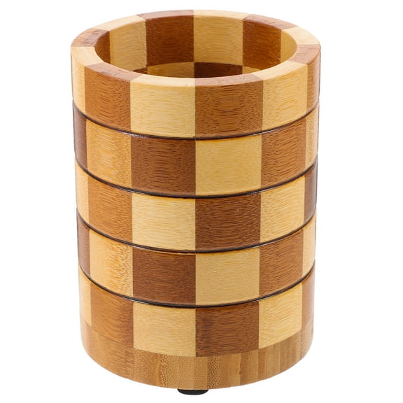 SOPOTUTU Wooden Countertop Silverware Organizer and Utensil Holder Multi-Compartment Kitchen Storage Set