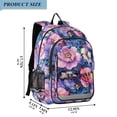 thumbnail image 2 of FORMRS Unisex School Backpack 17" Student Travel Bag with Laptop Compartment, Colorful Art Flowers, 2 of 7