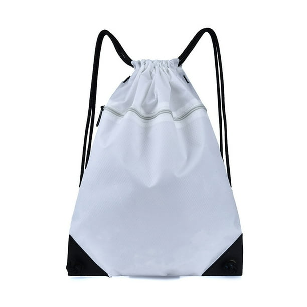 Mochila de gimnasio con cordón Bolsa de hilo - Nylon impermeable Bolsa de almacenamiento de equipo grande Compras Natación Viajes Deporte Entrenamiento Playa Saco con cincha para mujeres, hombres y