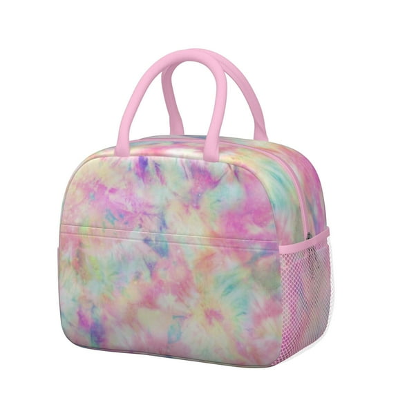 Reusable Tie dye Lnsulated Lunch Bag for Women & Men-Leakproof Water-Resistant Cooler Tote,Large Capacity(10.6x8.7x6.3in)for Work,Office,Travel,Picnic,Beach.