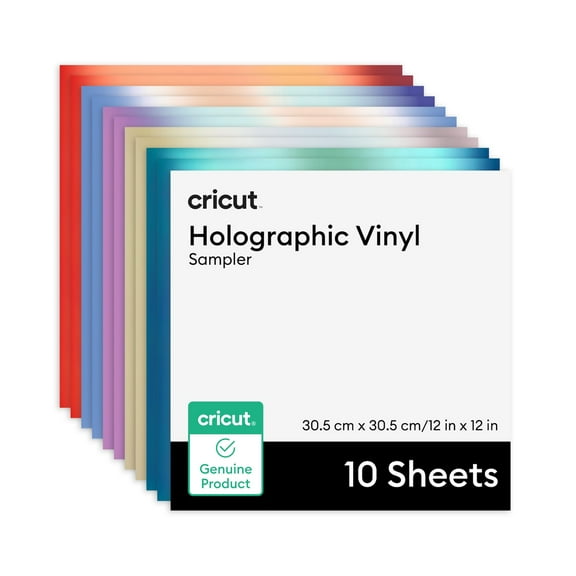 Cricut Holographic Vinyl Permanent, Mythical Sampler - 12 in x 12 in Sheets (10 ct)