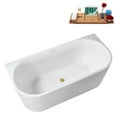 thumbnail image 4 of 63" Streamline G-11-106-BGL Soaking Glossy White Freestanding Tub and Tray With Internal Drain in Brushed Gold, 4 of 10