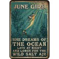 thumbnail image 1 of Placa Metal Vintage Ygjytge June Girl Pintura Hierro Rectangular Arte Pared 30x40cm, 1 of 9