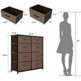 Dextrus 8Drawer Fabric Dresser Storage Tower for Living Room, Closets with Sturdy Steel Frame