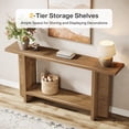 thumbnail image 6 of Fnova 59" Farmhouse Console Table, 2-Tier Narrow Entryway Table with T-Shaped Legs, Long Sofa Table for Living Room, Hallway, Foyer, 6 of 17