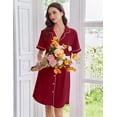 thumbnail image 3 of Ekouaer Nightgowns for Women Button Down Sleep Shirts Short Sleeve Nightshirt Classic Pajama Dress Soft Sleepwear, 3 of 6