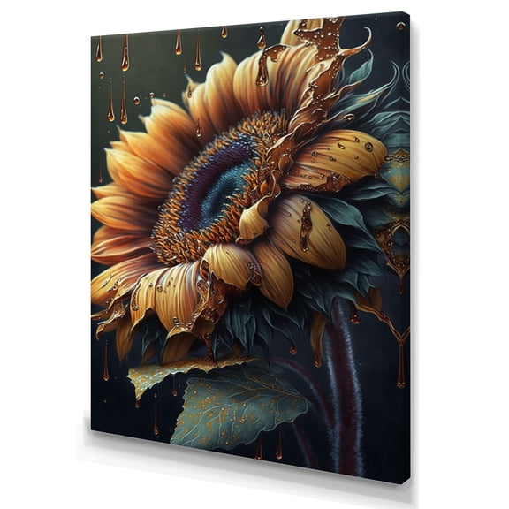 Designart Realistic Sunflower Canvas Wall Art