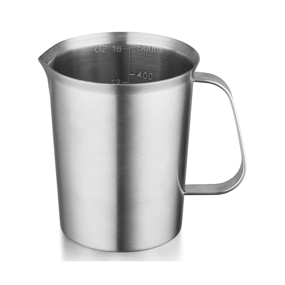 Stainless Steel Measuring Cup with Handle and Pour Lip, Metal Pitcher