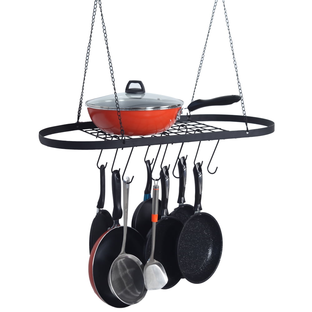 Floating Shelf with Hooks, Decorative Oval Mounted Storage Rack for Bathroom Kitchen