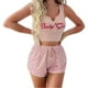 thumbnail image 1 of Gibobby Pijamas Mujer Verano Sexy Pijamas Conjunto de pijama con estampado a cuadros para mujer de 2 piezas, conjunto de ropa de descanso Sexy(Rosa,G), 1 of 5