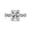 thumbnail image 2 of IGI Certified Lab Grown Diamond Engagement Ring | Center 9x7mm Radiant Cut Beaded Solitaire Stackable Promise Rings For Women In 14k Solid White Gold | F-G, VS-SI Quality (3.20 Ctw) Ring Size-5.5, 2 of 7