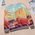 thumbnail image 6 of Fire Engine Car Truck Womens Casual Crewneck Sweatshirt Long Sleeve Tops Cute Pullover Loose Fit, 6 of 7