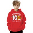 thumbnail image 4 of 100 Days of School Preppy Hoodie for Kids - Boys Girls Letter Graphic Long Sleeve Back to School Sweatshirt, 4 of 4