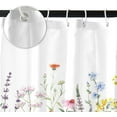 thumbnail image 6 of 72x84 Inches Watercolor Floral Shower Curtain Colorful Wildflower Botanical Leaves Flower Shower Curtains for Bathroom Decor Plant Bathtub Curtain Waterproof Polyester Fabric with Hooks, 6 of 6