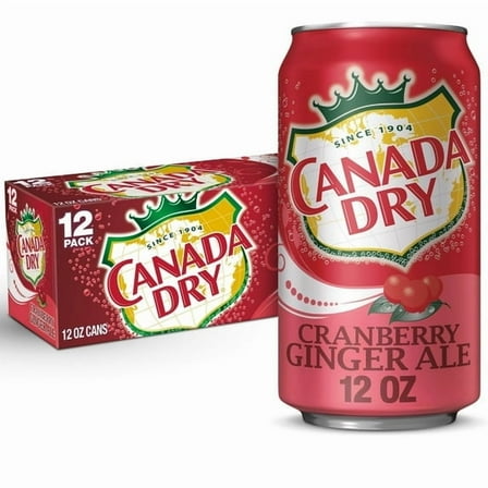Canada Dry Cranberry Ginger Ale, 12 fl oz, 12 Cans ( 2 Pack)