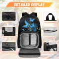 thumbnail image 3 of KUIFORTI Blue Butterfly Print Backpack with Lunchbox, 4Pcs Kids School Bag Set for Girls Elementary Middle School,Bookbag with Pencil Case Water Bottle Sleeve Back to School Supplies, 3 of 7
