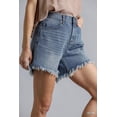 thumbnail image 3 of High Rise Denim Shorts With Raw Hem 1, 3 of 9