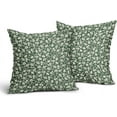 thumbnail image 2 of Sage Green Beige Daisy Floral Pillow Covers 18X18 Inch Vintage Flowers Decorative Pillow Cases Set of 2 Block Print Cotton Linen Throw Pillows Farmhouse Decor For Sofa Couch Porch Bed Cushion Outdoor, 2 of 6