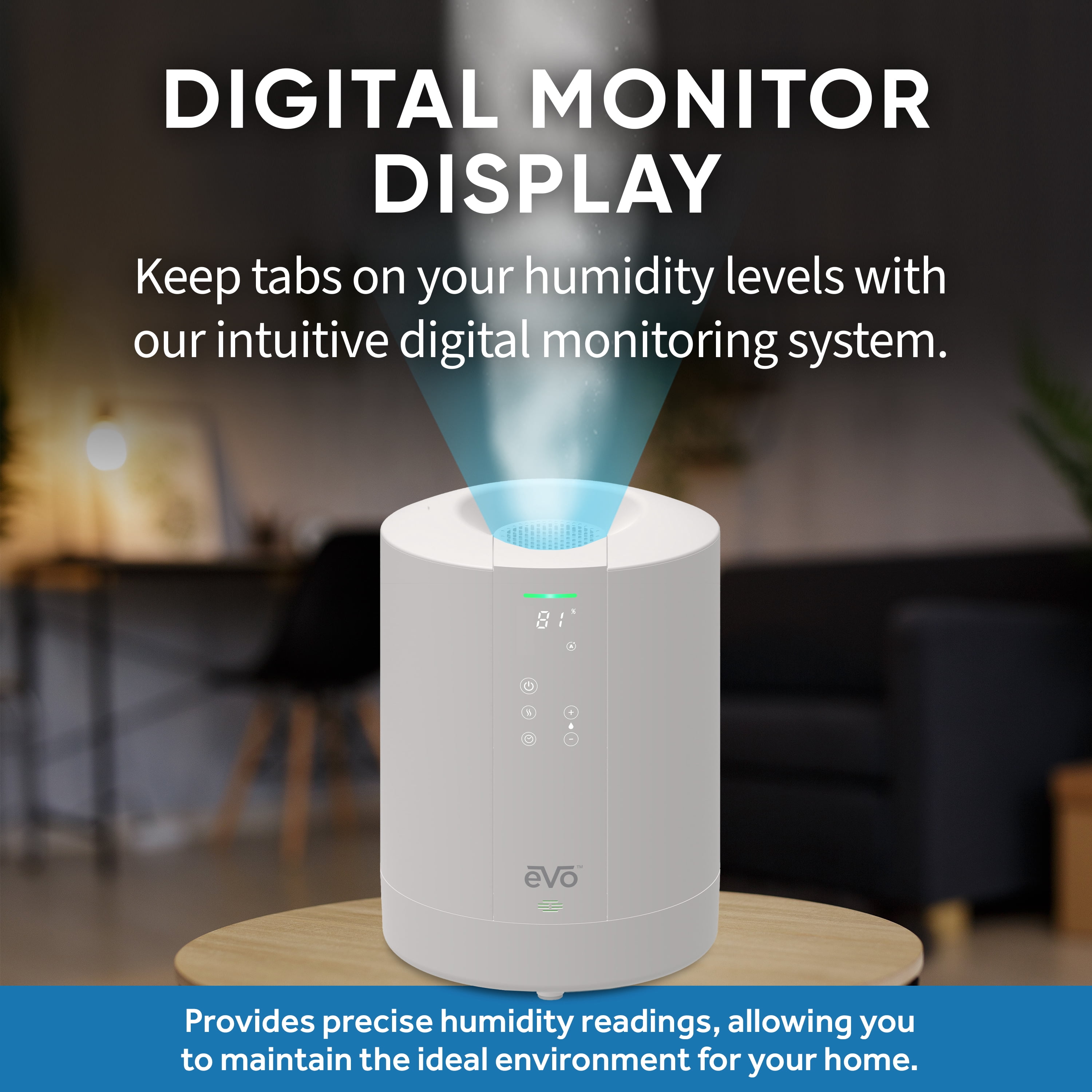 EVO Self Sanitizing Pure Mist Humidifier (6L Capacity) – 28 Hour Continuous Run Time, Dishwasher Safe Base, Empty Tank Auto Shut-Off