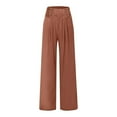 thumbnail image 4 of BVOFAR Womens Summer Wide Leg Palazzo Pants Comfy Smocked Waist Pants Lounge Flowy Trousers Lightweight Solid Color Pant with Pockets 2025, 4 of 5