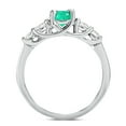 thumbnail image 2 of SZUL Women's 5 Stone Emerald and Diamond Ring in 14K White Gold, 2 of 3
