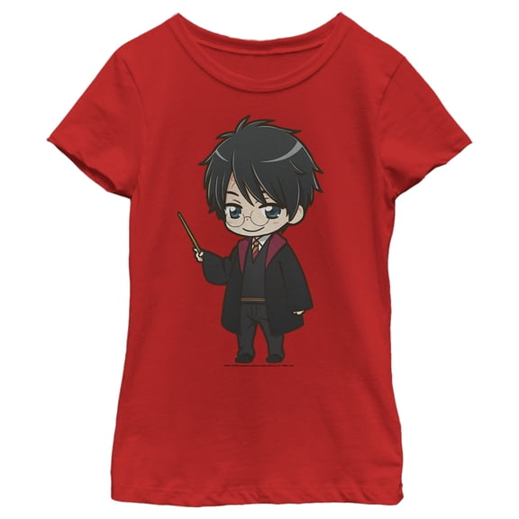 Girl's Harry Potter Anime Cartoon Harry  Graphic Tee Red Medium
