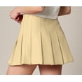 thumbnail image 3 of Made by Johnny Women's Plaid High Waist School Uniform Pleated Skater Tennis Skirt XXL KHAKI, 3 of 5