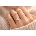 thumbnail image 3 of Jewelerix Modern Minimalist Half-Bezel Oval Engagement Ring, Gold Vermeil Solitaire Promise Ring for Her, 3 of 4