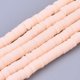 thumbnail image 1 of Handmade Polymer Clay Beads Strands for DIY Jewelry Crafts Supplies Heishi Beads Disc/Flat Round Light Salmon 6x0.5~1mm Hole: 1.8mm about 290~320pcs/strand 15.75 inch~16.14 inch(40~41cm), 1 of 2