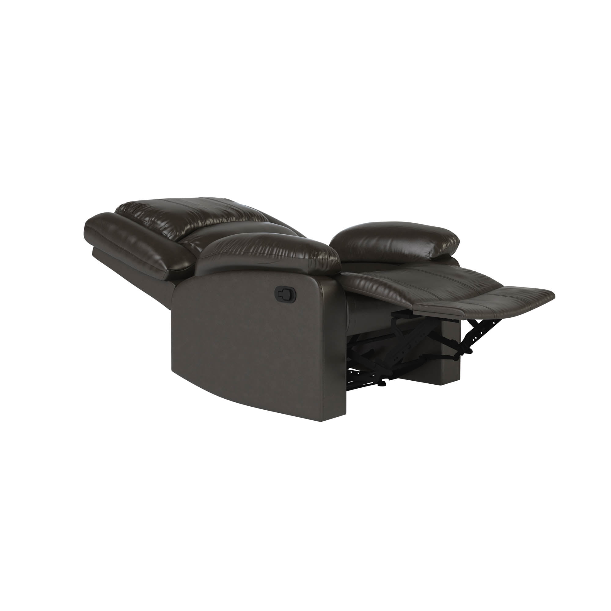 Relax-A-Lounger Warren Faux Leather Manual Recliner, Java