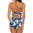 thumbnail image 6 of One Piece Swimsuit Women Tummy Control - V Neck Shark Halter Swim Suits for Women 2025, Padded Full Coverage Bathing Swim Suit for Women, 6 of 7