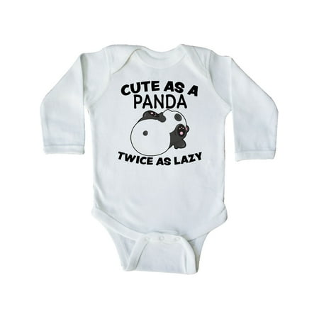 

Inktastic Cute as a Panda Twice as Lazy with Cute Sleeping Panda Gift Baby Boy or Baby Girl Long Sleeve Bodysuit