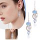 thumbnail image 2 of Pendientes con incrustaciones de topacios azul marino Pendientes giratorios con forma de gota de agua en forma de pera para mujer, 2 of 8