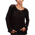 thumbnail image 1 of Blusa tipo túnica Lucky Brand en contraste para mujer negro grande, 1 of 2