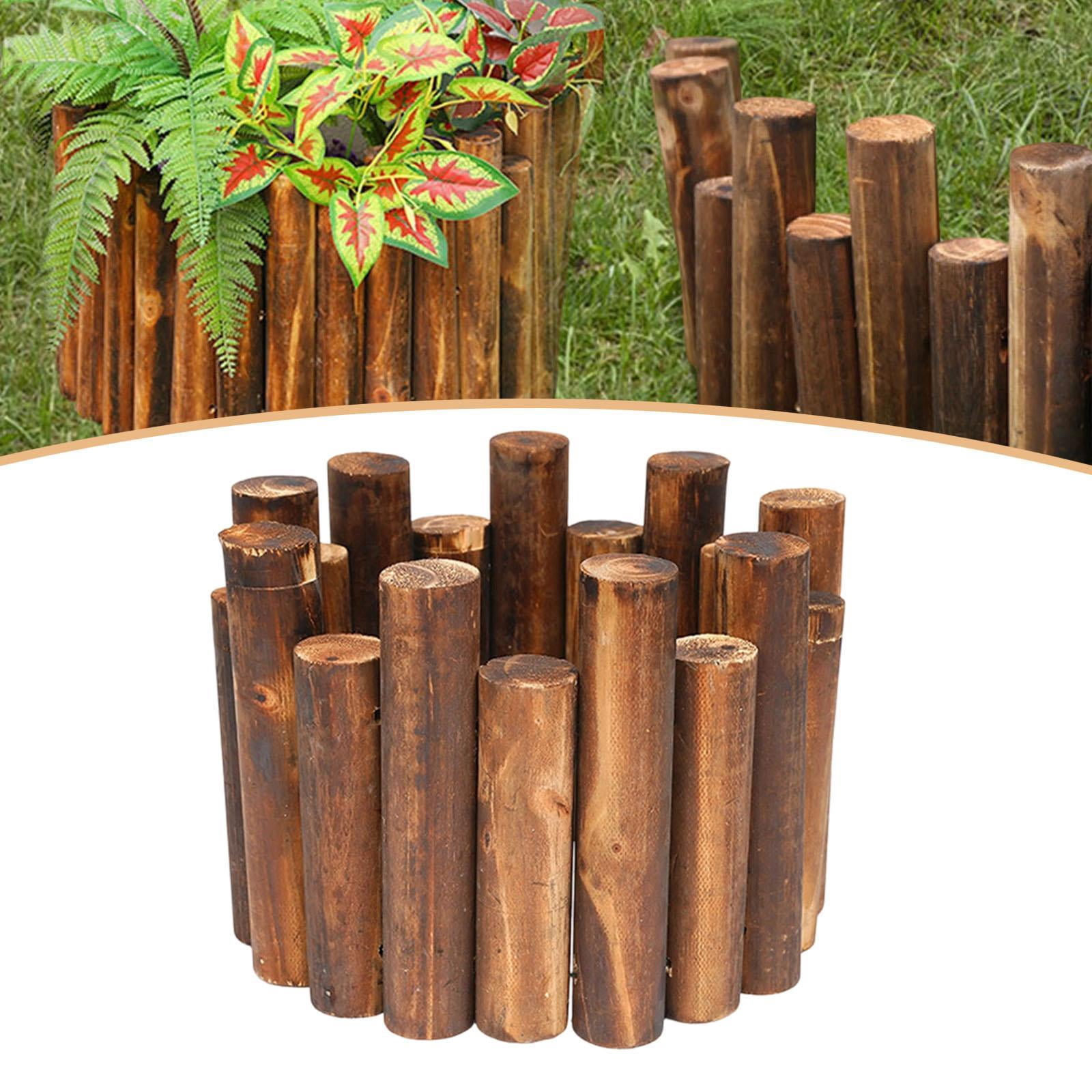 Aymzbd Wood Garden Fence Decorative Border Decor Wood Fence Landscaping Edging Border for Tree Plant Borders Indoor Flower Beds Yard M