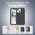 thumbnail image 4 of Compatible with iPhone 15 Case 6.1 Inch, iPhone 14 Case, Heavy Duty Defender 3-Layer Rugged Shockproof Drop Protective Cover Phone Cases Both for iPhone 13/14/15 (Black), 4 of 14