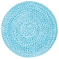 thumbnail image 2 of SAFAVIEH Braided Isidor Solid Cotton Reversible Area Rug, Blue/Ivory, 3' x 3' Round, 2 of 7