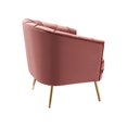 thumbnail image 3 of Bowery Hill Mid-Century Velvet Accent Chair in Vintage Pink Rose/Gold, 3 of 5