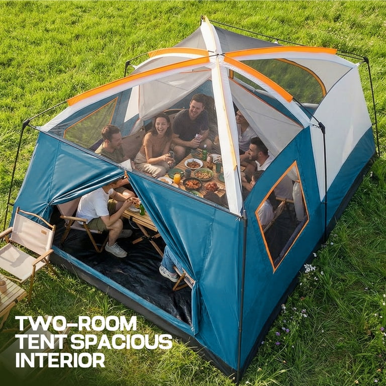 COBIZI, 10x14FT Heavy Duty Waterproof Camping Tent, Double Layer