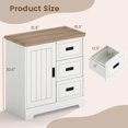 thumbnail image 3 of Costway Farmhouse Sideboard Buffet Cabinet with Sliding Doors 3 Drawers Adjustable Shelf, 3 of 10