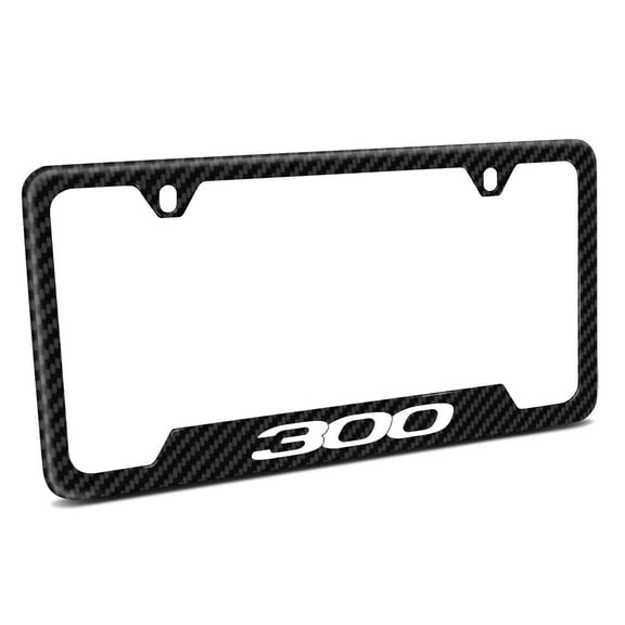 iPick Image for Chrysler 300 Black Carbon Fiber Texture ABS Plastic 50 States License Plate Frame, Official Licensed