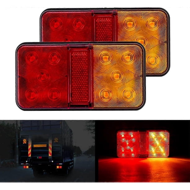 2PCS LED Tail Lights Multifunctional LED Trailer Lights 12V Waterproof Parking Position Turn Signal for Truck Trailer Caravan Tractor