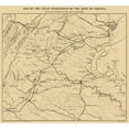 thumbnail image 3 of Pope 22x20 Black Modern Framed Museum Art Print Titled - Field of Operations Virginia - Pope 1866, 3 of 5