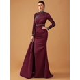 thumbnail image 2 of Vestidos largos estilo Arabia Saudita para mujer 2024 Nuevos vestidos de noche musulmanes de manga larga con cuentas de color rojo vino negro Abaya, 2 of 5